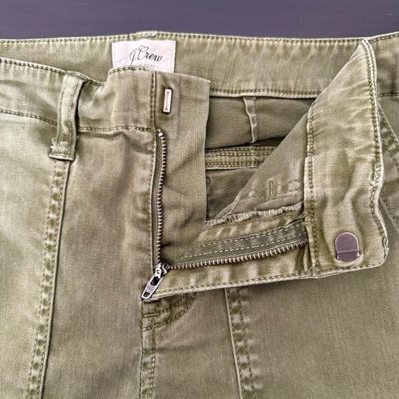 J Crew Pants Womens Sz 27 Military Green Skinny Utility Cotton Lyocell Blend - Picture 7 of 13